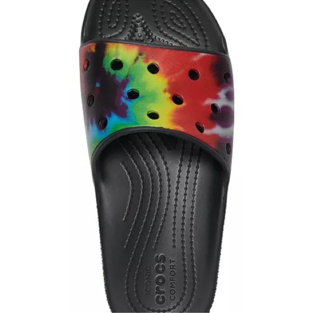 CROCS Kids' Multicolor Tie-Dye Slide Sandals - Picture 6 of 8